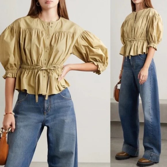 Ulla Johnson Tops - Ulla Johnson Minnie Blouse Dune Beige Puff Sleeve Top